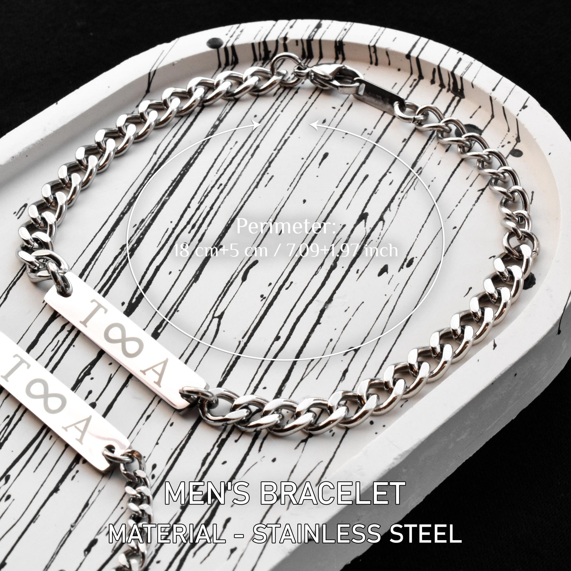 Custom Engraved Initials Couple Bracelets, Personalized Matching Bracelet for Him and Her, Couple Gifts, Handcrafted His and Hers Jewelry - LoveBrasleT - Couple Gift Store
