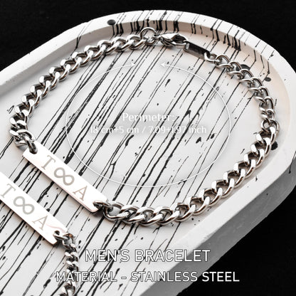 Custom Engraved Initials Couple Bracelets, Personalized Matching Bracelet for Him and Her, Couple Gifts, Handcrafted His and Hers Jewelry - LoveBrasleT - Couple Gift Store
