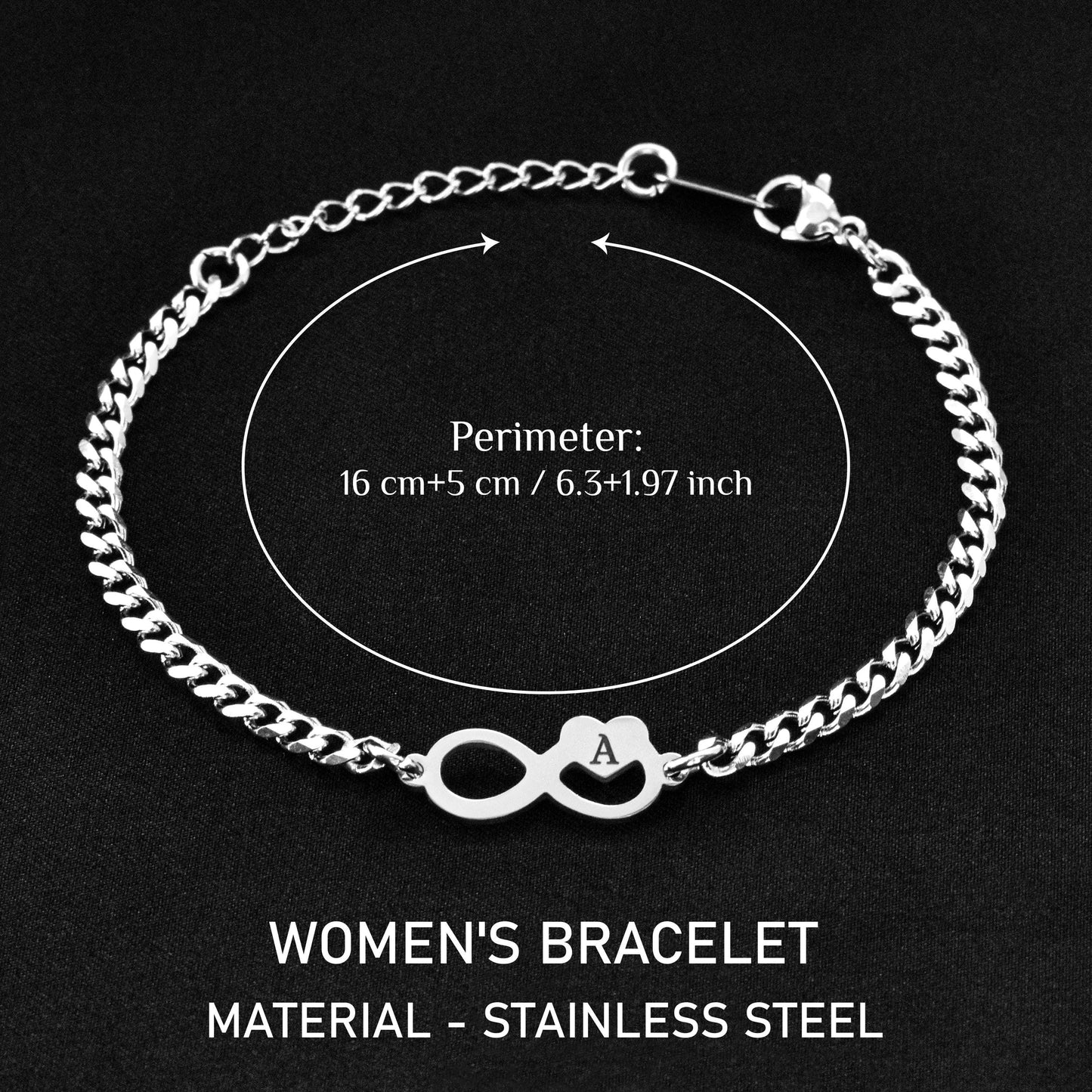 Custom Initials Couples Bracelet Infinity Symbols, Personalized Letter Name, Engraved Matching Bracelets Set, Jewelry Gift for Couple, Lover - LoveBrasleT - Couple Gift Store