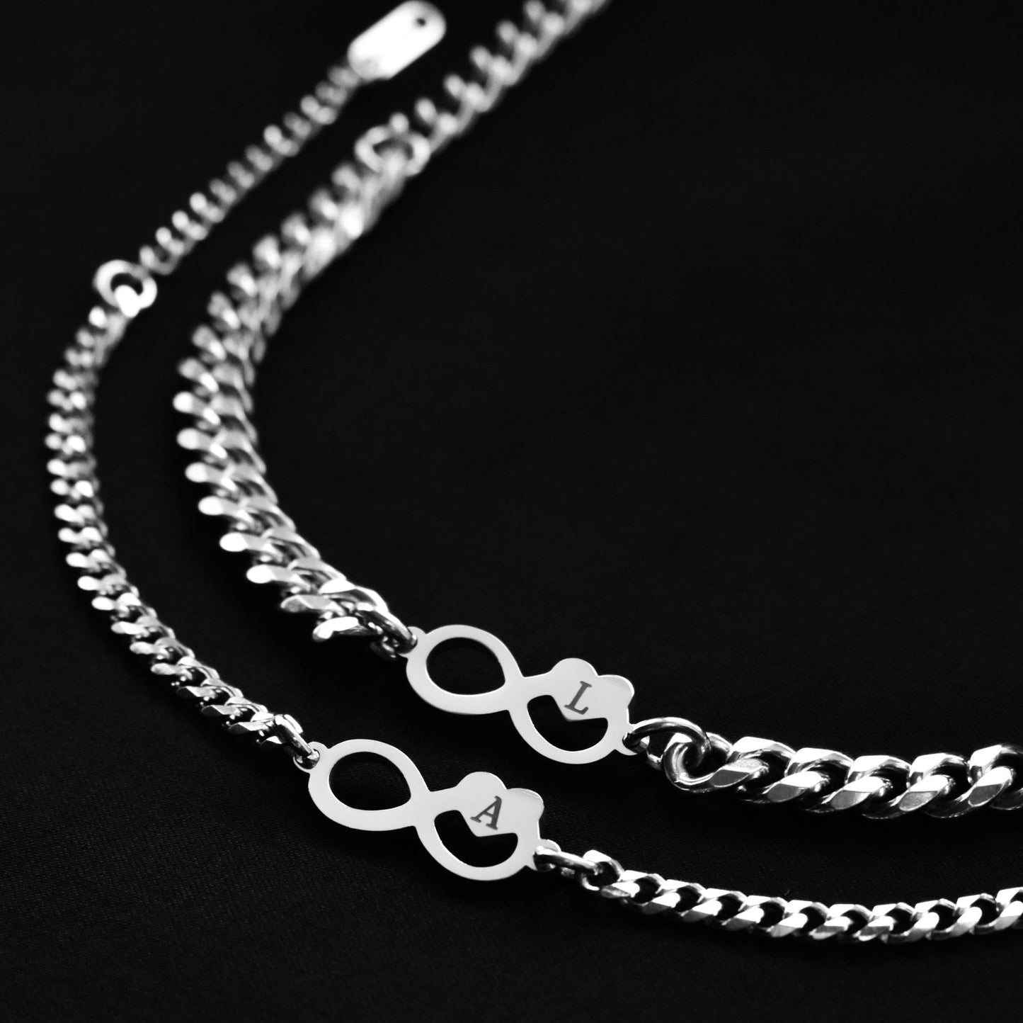 Custom Initials Couples Bracelet Infinity Symbols, Personalized Letter Name, Engraved Matching Bracelets Set, Jewelry Gift for Couple, Lover - LoveBrasleT - Couple Gift Store