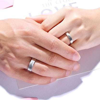 Couple Rings Heart Cardiogram, Personalized His and Hers gift, Matching custom ring set, Promise Rings are fade resistant and waterproof!