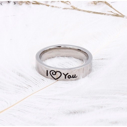 Couple Rings "I love you" engraving, Matching Gift for Couples, Lovers, boyfriend, girlfriend, Set of 2 Friendship-relationship ring set