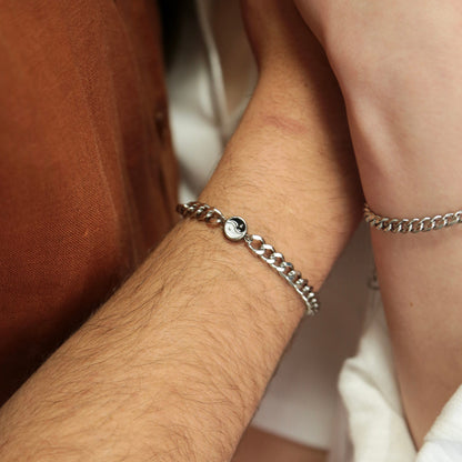 Set of 2 Couple Bracelets with Yin-Yang Сharms | Gift for Couples, Gift for Her, Gift for Him, His and Hers Bracelets, Matching bracelets