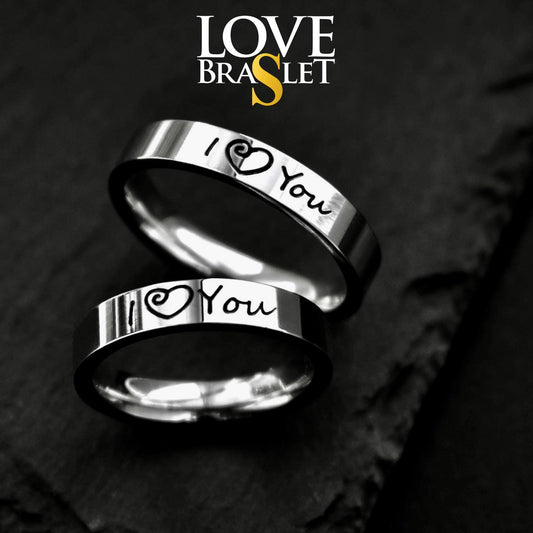 Couple Rings "I love you" engraving, Matching Gift for Couples, Lovers, boyfriend, girlfriend, Set of 2 Friendship-relationship ring set