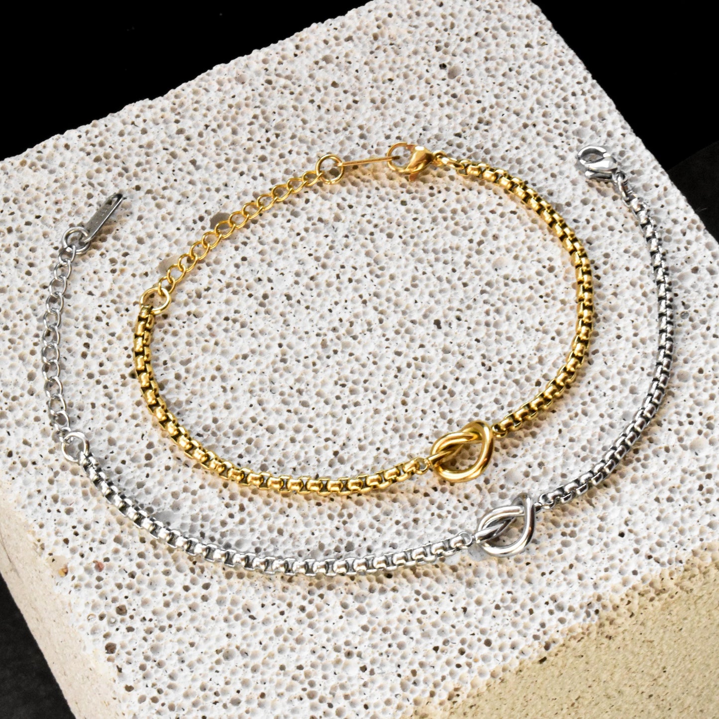 Gold & Silver Knot Matching Bracelets, Couples Dainty Bracelet set, His Hers Jewelry, Friendіship Gifts for Her Him, Anniversary, Christmas