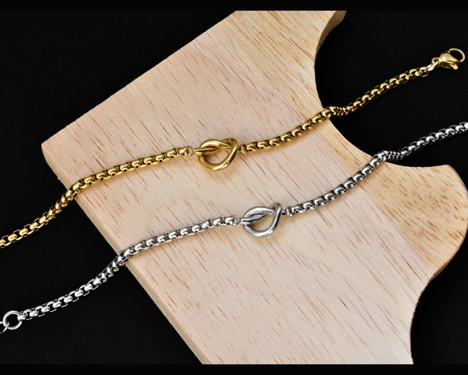 Gold & Silver Knot Matching Bracelets, Couples Dainty Bracelet set, His Hers Jewelry, Friendіship Gifts for Her Him, Anniversary, Christmas