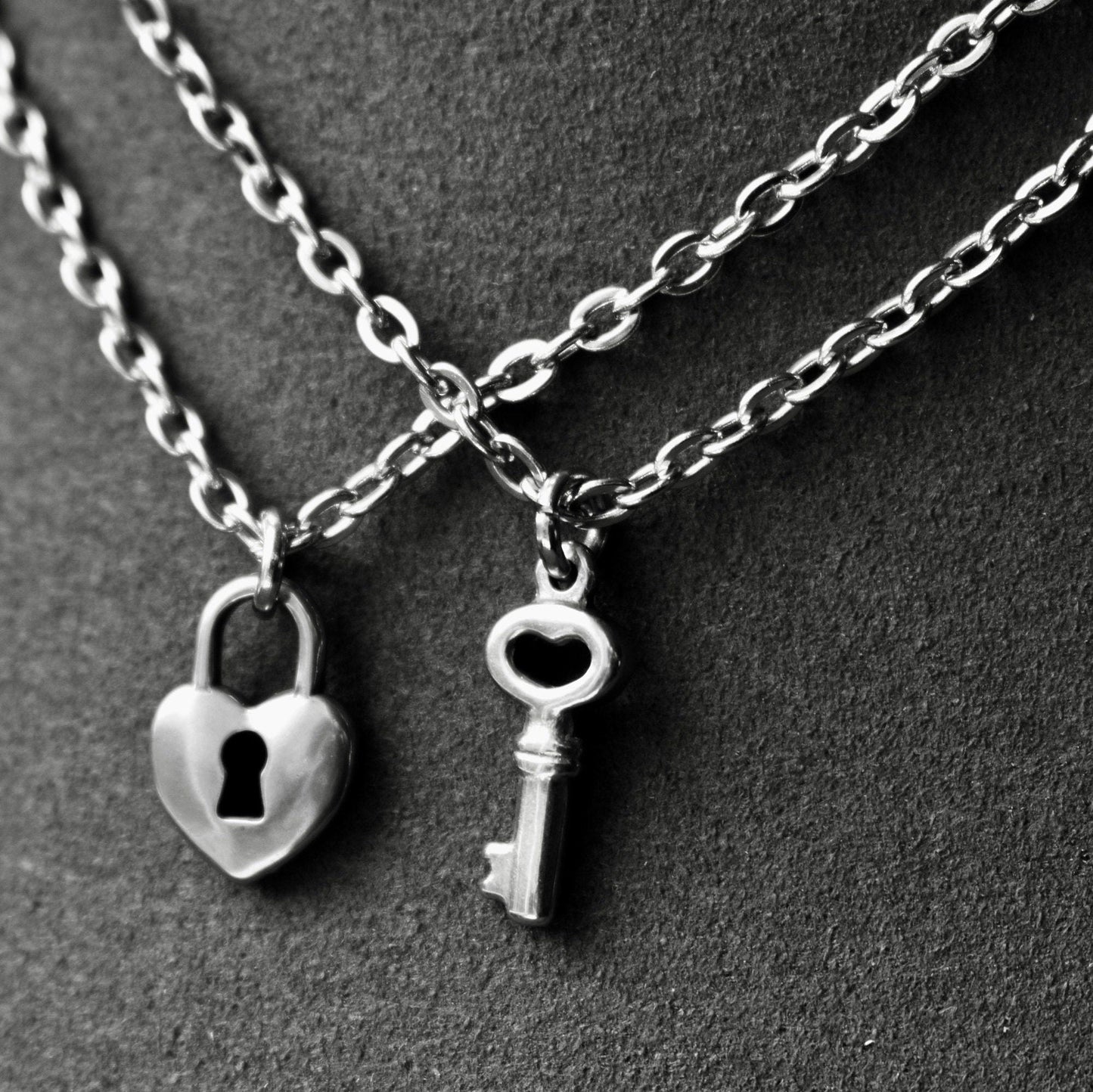 Key and Lock Couple Necklace Set of 2, Gift for Couples, His and Hers Necklace, Silver Couples Necklace, Gifts for Her Him Bestfriend Love - LoveBrasleT - Couple Gift Store