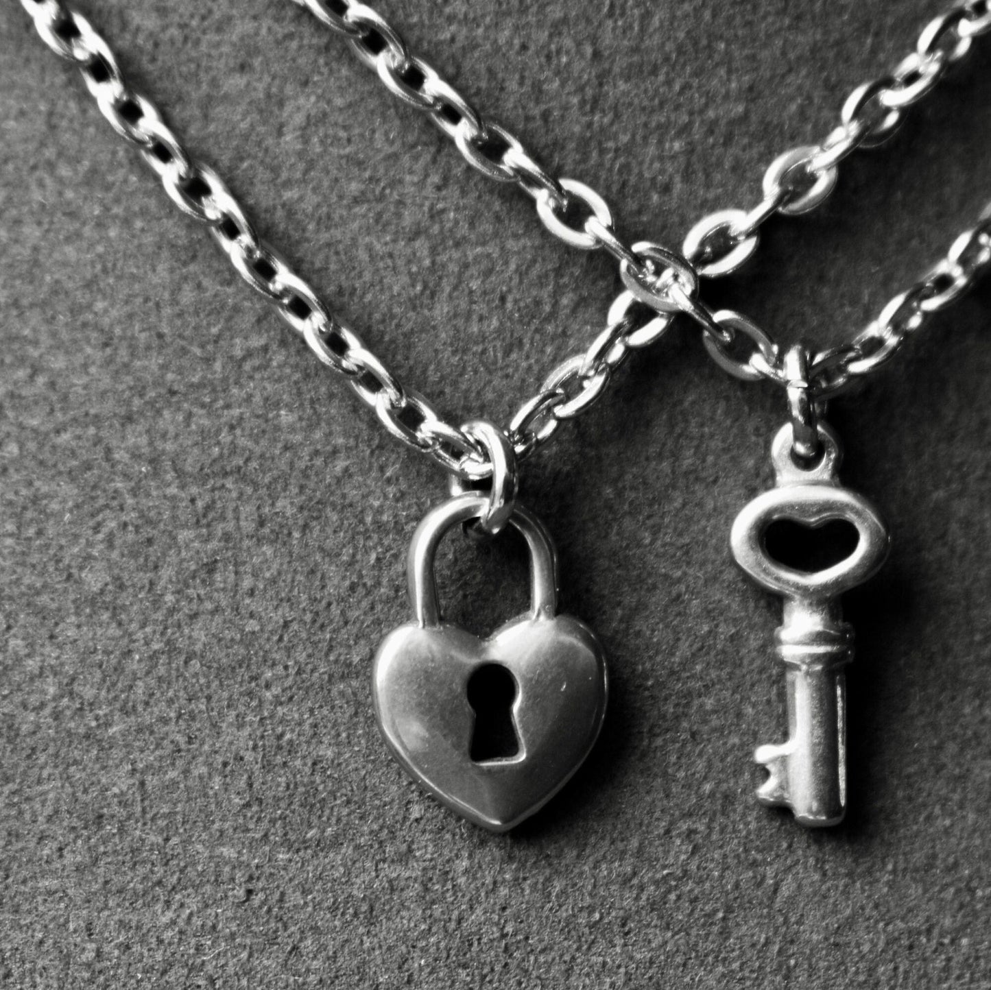 Key and Lock Couple Necklace Set of 2, Gift for Couples, His and Hers Necklace, Silver Couples Necklace, Gifts for Her Him Bestfriend Love - LoveBrasleT - Couple Gift Store