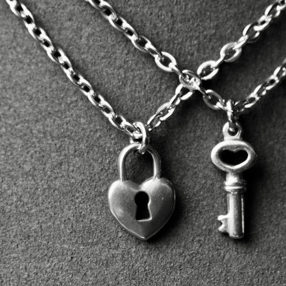 Key and Lock Couple Necklace Set of 2, Gift for Couples, His and Hers Necklace, Silver Couples Necklace, Gifts for Her Him Bestfriend Love - LoveBrasleT - Couple Gift Store