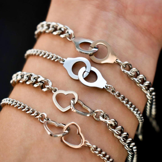 Matching Bracelets with Handcuffs or Hearts for Couples - LoveBrasleT – Matching Couples Gift Store
