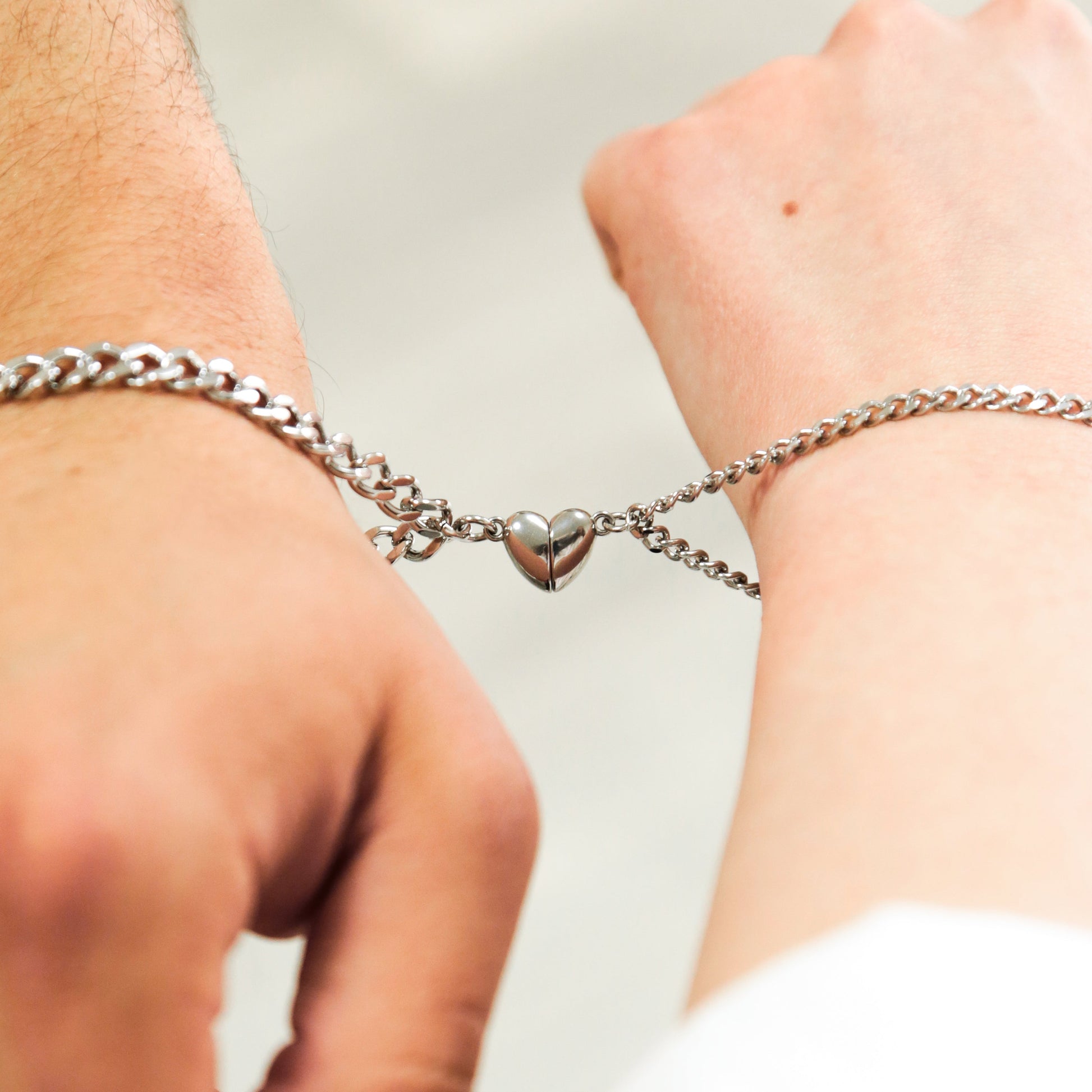 Matching Couples Bracelets with Heart, Relationship Gift For
