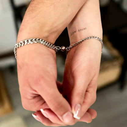 Matching Couples Bracelets with Round magnets, Relationship Gift For Boyfriend, Magnetic Bracelet Set Of 2, His & Hers Jewelry, Couple Gift - LoveBrasleT - Couple Gift Store