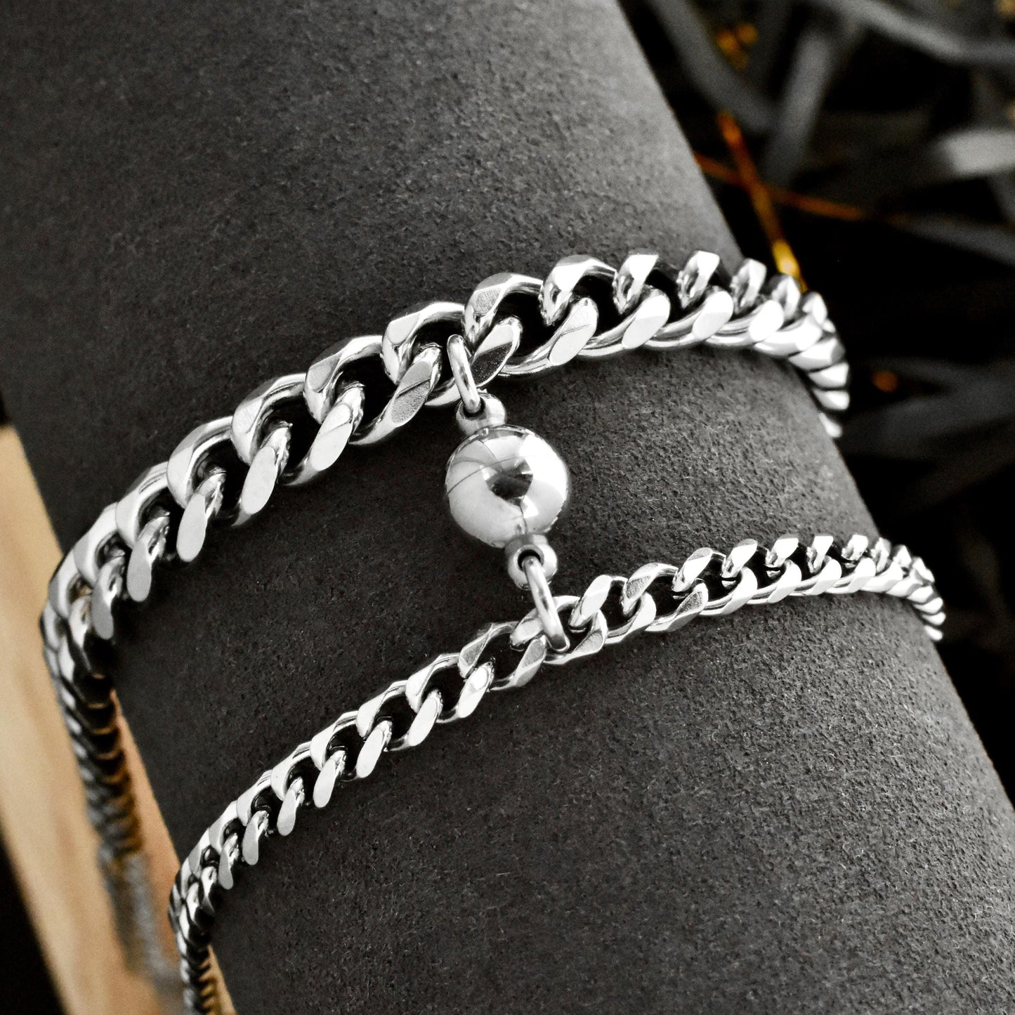 Matching Couples Bracelets with Round magnets, Relationship Gift For Boyfriend, Magnetic Bracelet Set Of 2, His & Hers Jewelry, Couple Gift - LoveBrasleT - Couple Gift Store