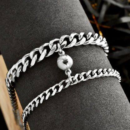 Matching Couples Bracelets with Round magnets, Relationship Gift For Boyfriend, Magnetic Bracelet Set Of 2, His & Hers Jewelry, Couple Gift - LoveBrasleT - Couple Gift Store