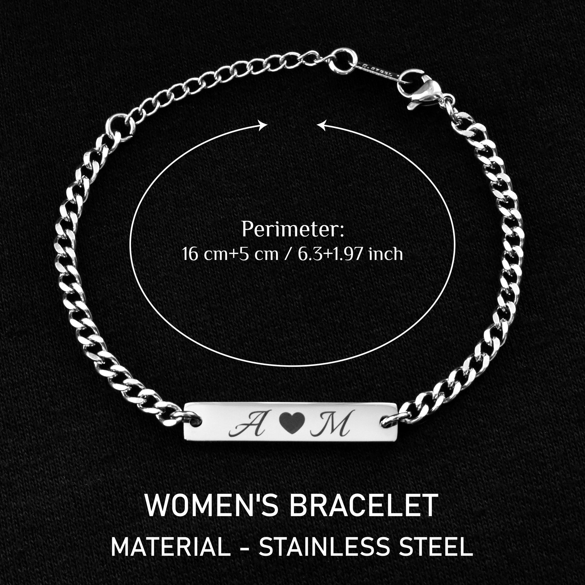 Personalized Engraved Initials Couple Bracelets, Matching Bracelet for Him Her, Custom Initial Bracelets, Couple Gifts, His and Hers Jewelry - LoveBrasleT - Couple Gift Store