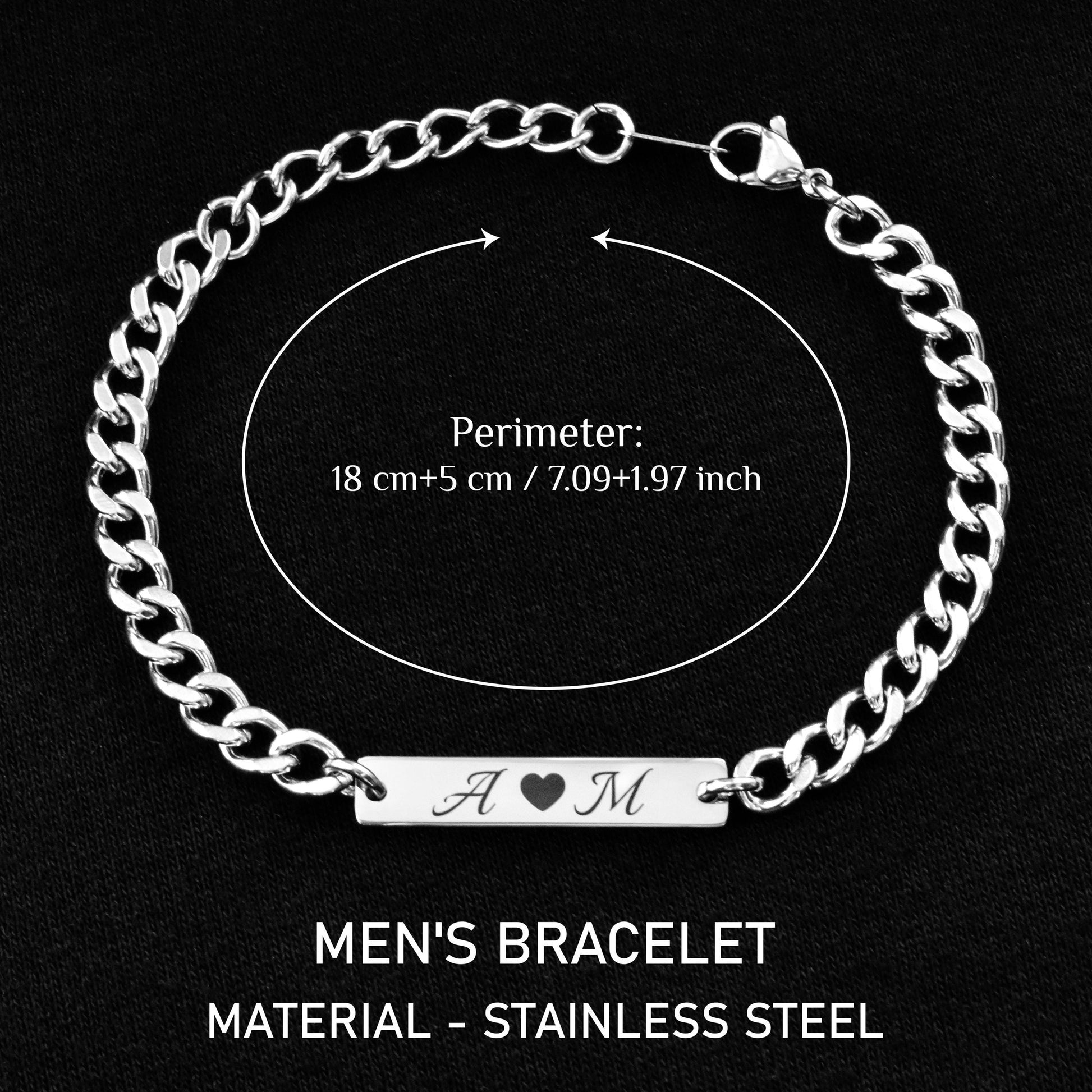 Personalized Engraved Initials Couple Bracelets, Matching Bracelet for Him Her, Custom Initial Bracelets, Couple Gifts, His and Hers Jewelry - LoveBrasleT - Couple Gift Store