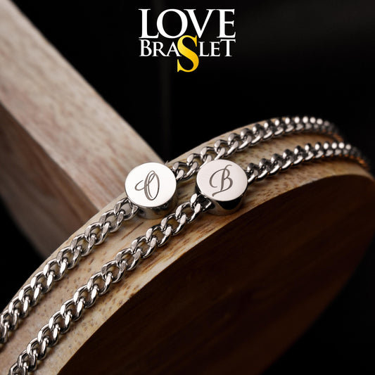Personalized Initials Couple Bracelets, Custom Matching Bracelet, Friendship Engraved Bracelets, Gift for Couples, Husband, His and Hers - LoveBrasleT - Couple Gift Store