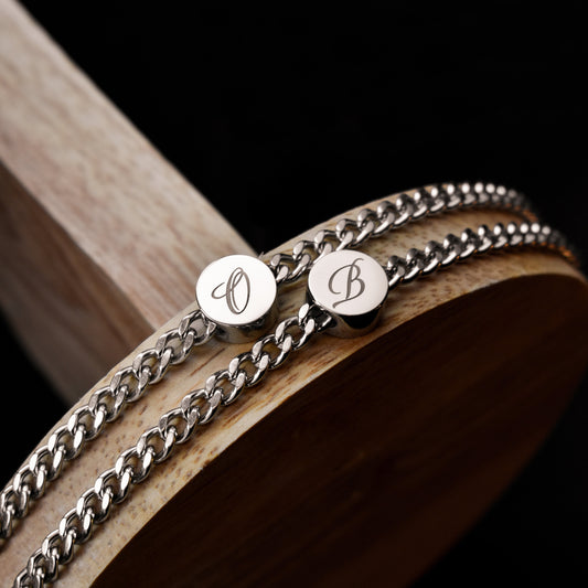 Personalized Initials Couple Bracelets, Custom Matching Bracelet, Friendship Engraved Bracelets, Gift for Couples, Husband, His and Hers - LoveBrasleT – Matching Couples Gift Store