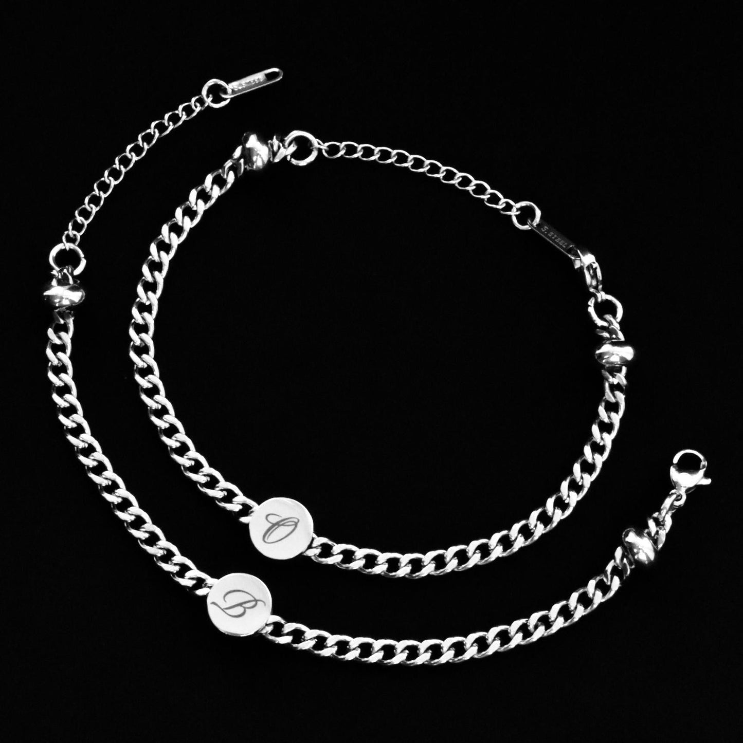 Personalized Initials Couple Bracelets, Custom Matching Bracelet, Friendship Engraved Bracelets, Gift for Couples, Husband, His and Hers - LoveBrasleT - Couple Gift Store