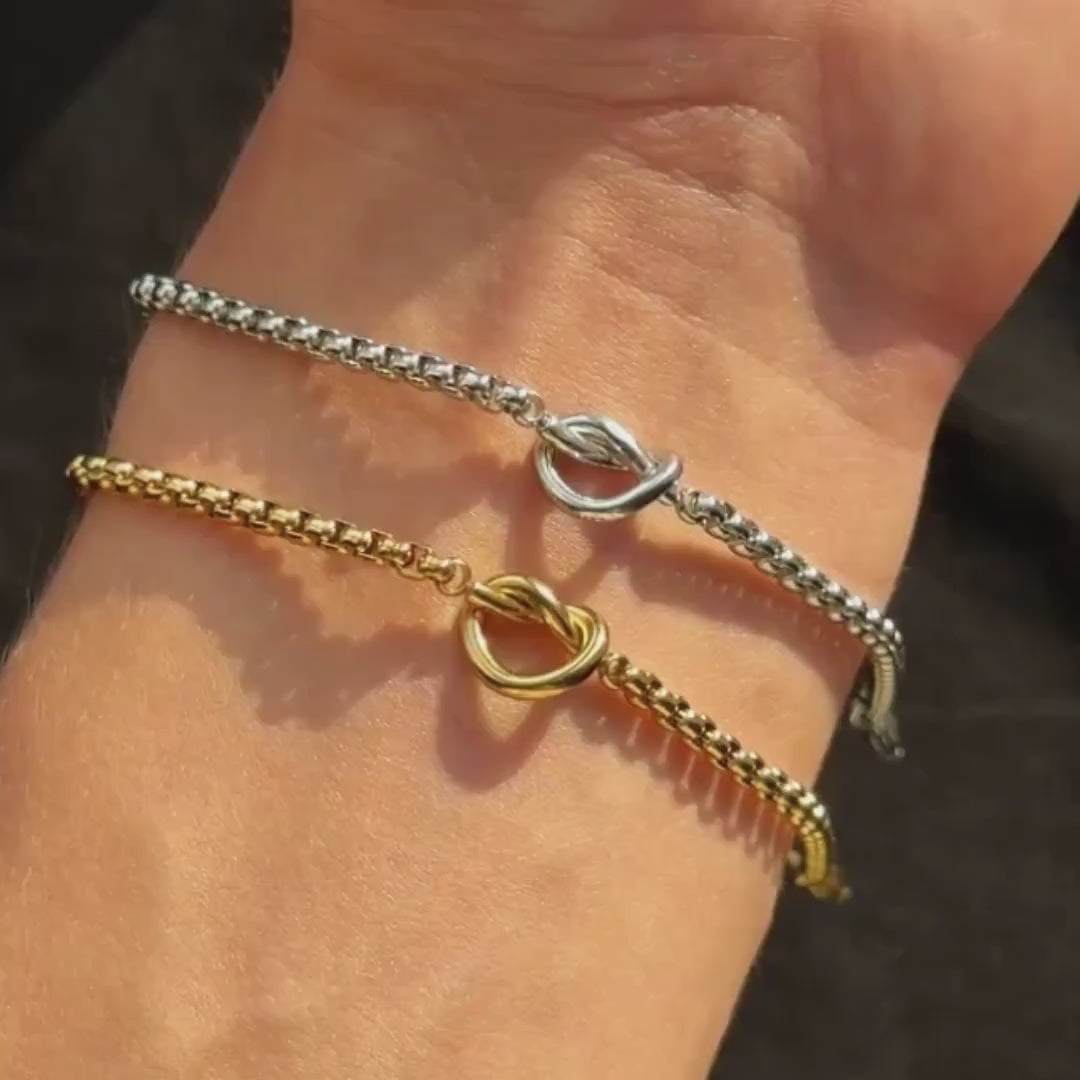 Gold & Silver Knot Matching Bracelets, Couples Dainty Bracelet set, His Hers Jewelry, Friendіship Gifts for Her Him, Anniversary, Christmas