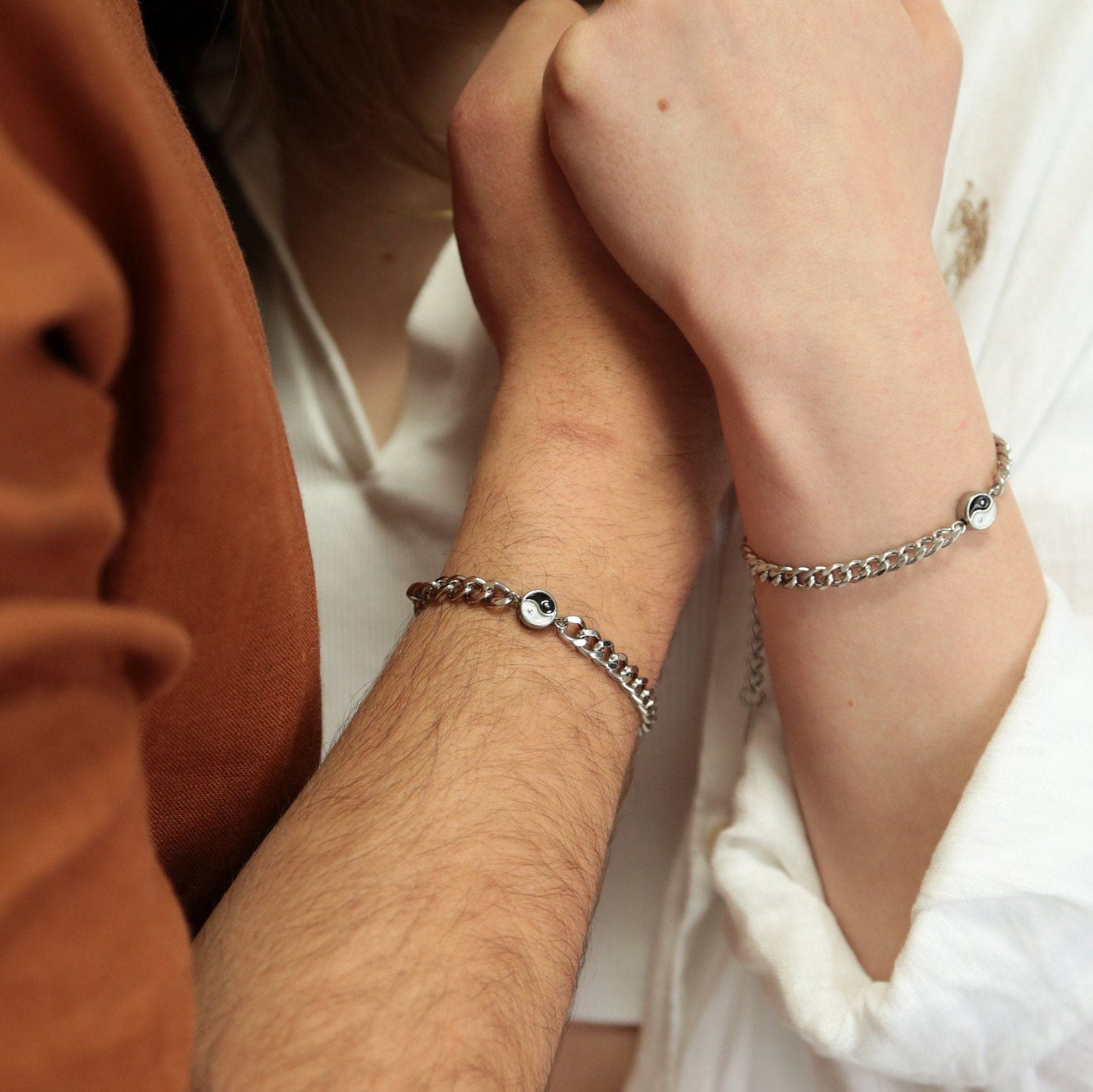 Set of 2 Couple Bracelets with Yin - Yang Сharms | Gift for Couples, Gift for Her, Gift for Him, His and Hers Bracelets, Matching bracelets - LoveBrasleT - Couple Gift Store