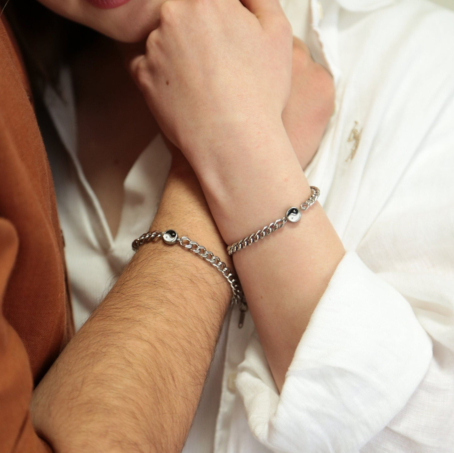 Set of 2 Couple Bracelets with Yin - Yang Сharms | Gift for Couples, Gift for Her, Gift for Him, His and Hers Bracelets, Matching bracelets - LoveBrasleT - Couple Gift Store