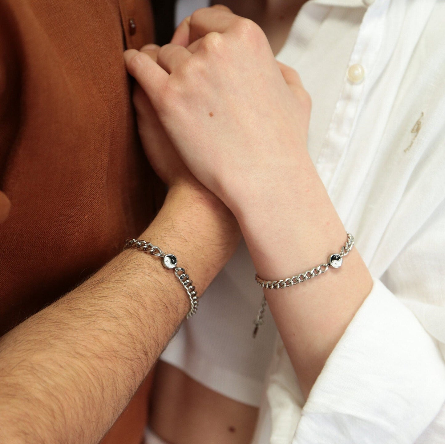 Set of 2 Couple Bracelets with Yin - Yang Сharms | Gift for Couples, Gift for Her, Gift for Him, His and Hers Bracelets, Matching bracelets - LoveBrasleT - Couple Gift Store