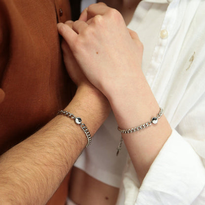 Set of 2 Couple Bracelets with Yin - Yang Сharms | Gift for Couples, Gift for Her, Gift for Him, His and Hers Bracelets, Matching bracelets - LoveBrasleT - Couple Gift Store