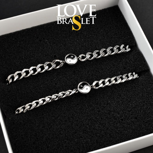 Set of 2 Couple Bracelets with Yin - Yang Сharms | Gift for Couples, Gift for Her, Gift for Him, His and Hers Bracelets, Matching bracelets - LoveBrasleT - Couple Gift Store