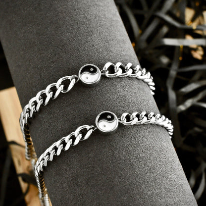 Set of 2 Couple Bracelets with Yin - Yang Сharms | Gift for Couples, Gift for Her, Gift for Him, His and Hers Bracelets, Matching bracelets - LoveBrasleT - Couple Gift Store