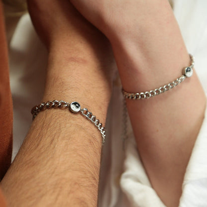 Set of 2 Couple Bracelets with Yin - Yang Сharms | Gift for Couples, Gift for Her, Gift for Him, His and Hers Bracelets, Matching bracelets - LoveBrasleT - Couple Gift Store