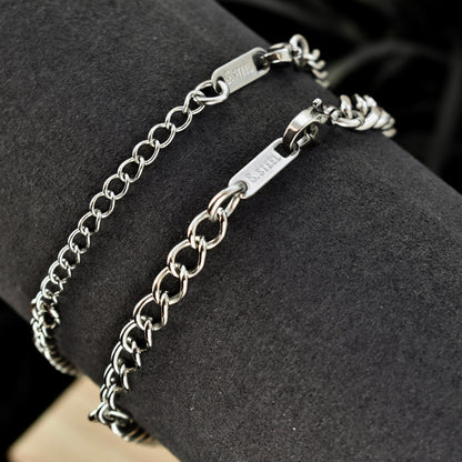 Set of 2 Couples Bracelets with Double Hearts connectors, His and Hers Bracelets, Gift for Her, Gift for Him, Handmade Matching Bracelets - LoveBrasleT - Couple Gift Store