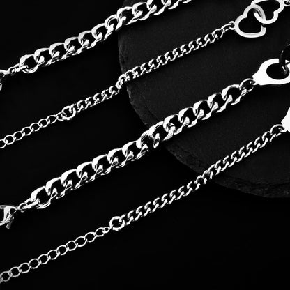 Set of 2 Couples Bracelets with double Hearts or double Handcuffs for lovers (stainless steel), His and Hers Bracelets, Couples Gift Love - LoveBrasleT - Couple Gift Store