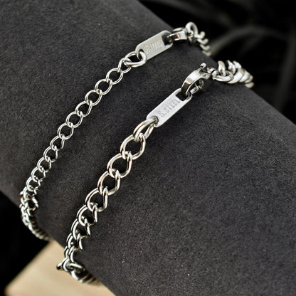 Set of 2 Couples Bracelets with double Hearts or double Handcuffs for lovers (stainless steel), His and Hers Bracelets, Couples Gift Love - LoveBrasleT - Couple Gift Store