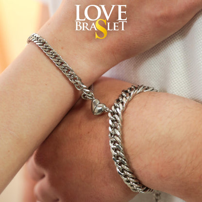 Set of 2 Couples Bracelets with Heart Magnets, His and Hers Bracelets, Gift for Her or Him, Handmade Matching Bracelets, Friendship jewelry - LoveBrasleT - Couple Gift Store