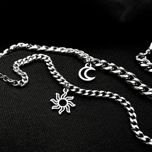 Set of 2 Couples Bracelets with Sun and Moon charms (stainless steel), His and Hers Bracelets, Husband Wife Bracelets, Couples Gift Love - LoveBrasleT – Matching Couples Gift Store