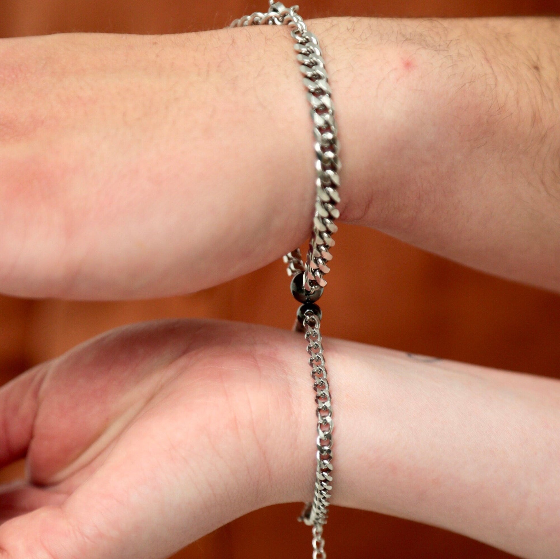 Set of 2 Magnetic Hematite Bracelets, Matching Bracelets, His and Hers Bracelets, Lover Bracelet, Gift for Couples, Friendship Bracelets - LoveBrasleT - Couple Gift Store