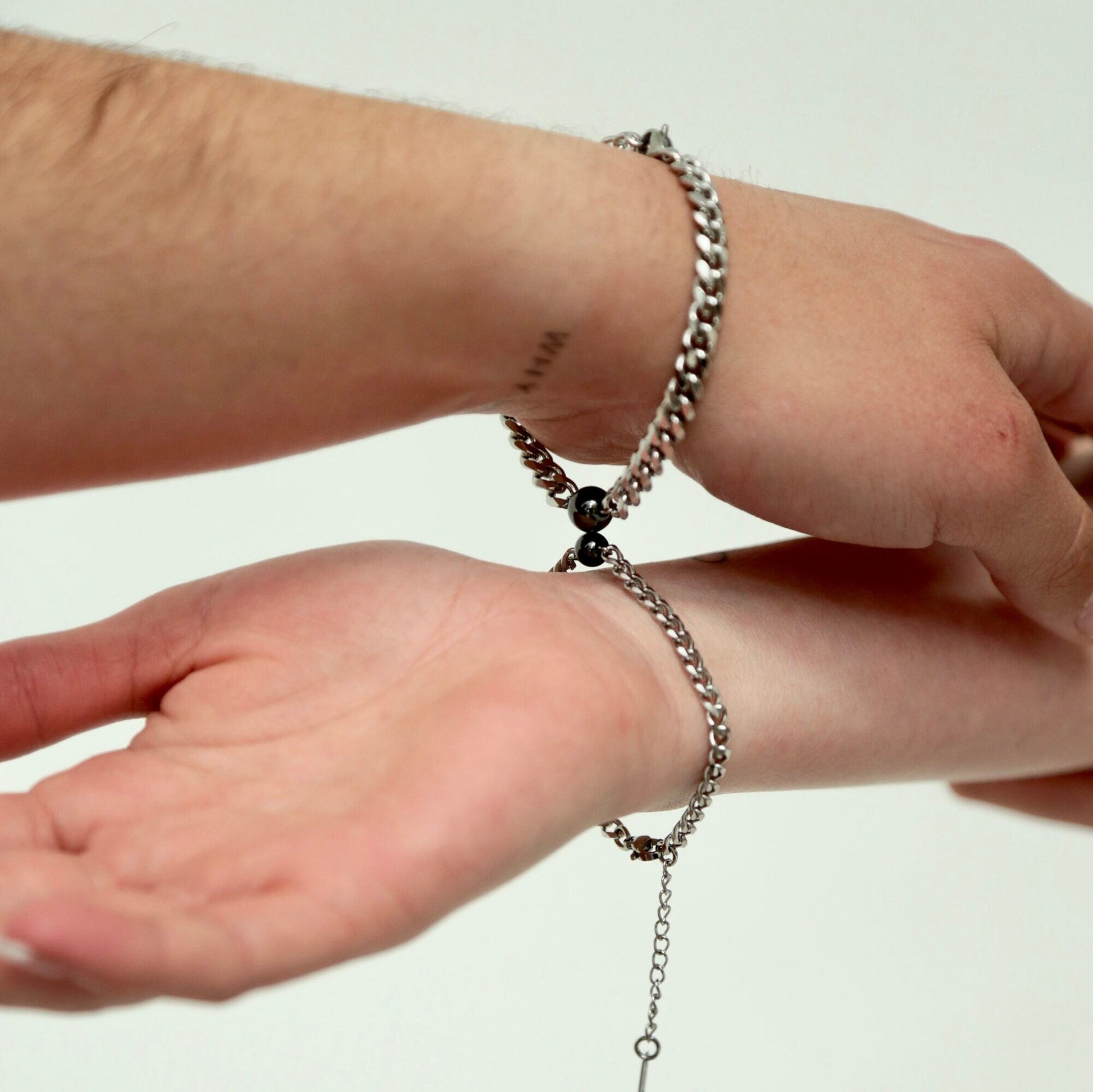 Set of 2 Magnetic Hematite Bracelets, Matching Bracelets, His and Hers Bracelets, Lover Bracelet, Gift for Couples, Friendship Bracelets - LoveBrasleT - Couple Gift Store