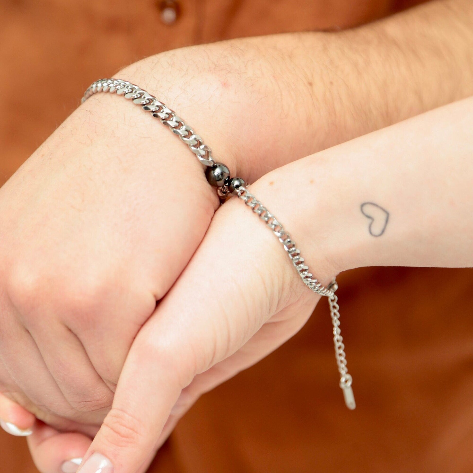 Set of 2 Magnetic Hematite Bracelets, Matching Bracelets, His and Hers Bracelets, Lover Bracelet, Gift for Couples, Friendship Bracelets - LoveBrasleT - Couple Gift Store