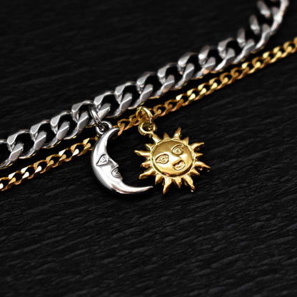 Sun & Moon Couples Bracelets – Silver or Gold Matching Charm Set - LoveBrasleT – Matching Couples Gift Store