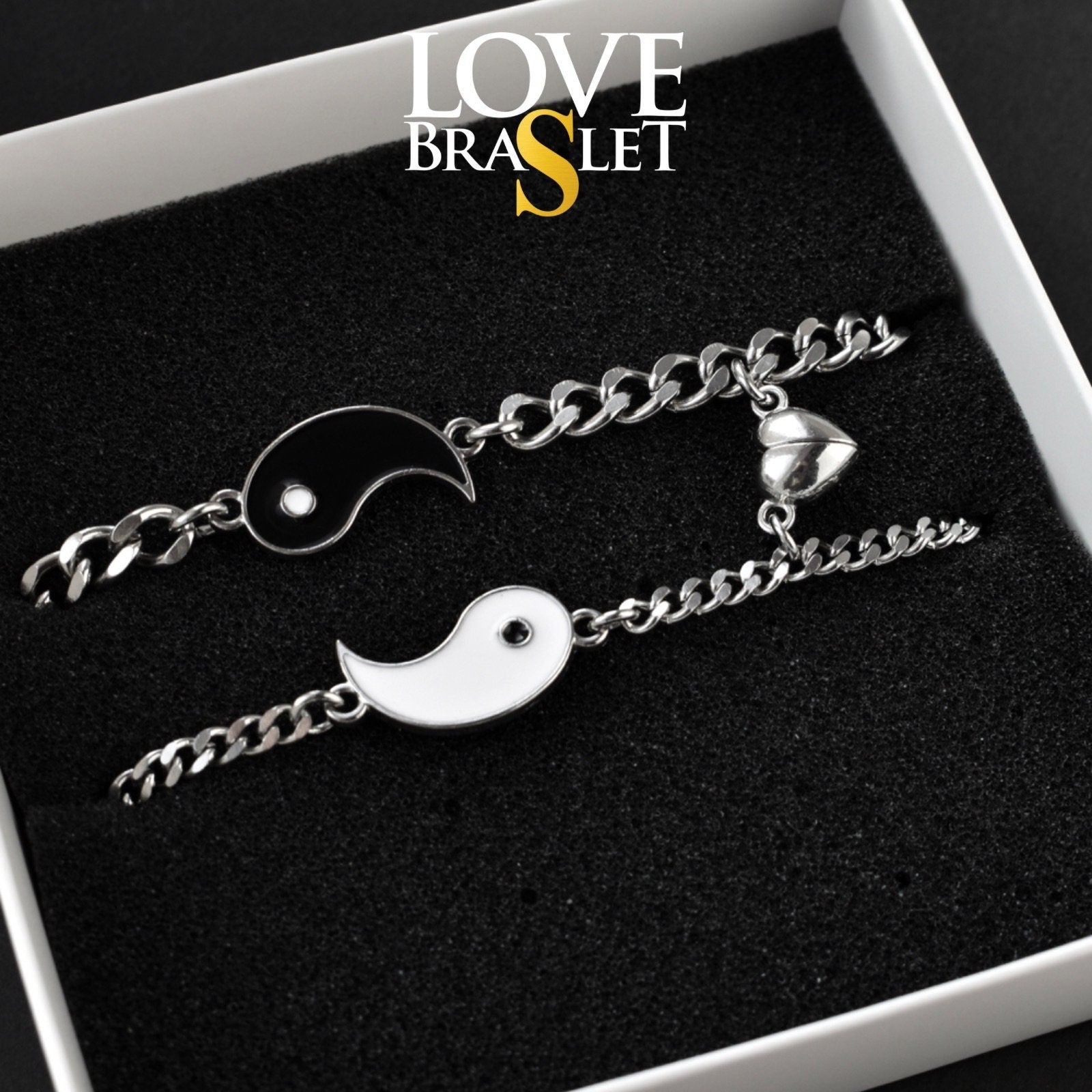 Yin - Yang collection of Couples Bracelets and Couples Necklace, Gift for Couples, Gift for Her, Gift for Him, magnetic bracelet with Yin - Yang - LoveBrasleT - Couple Gift Store