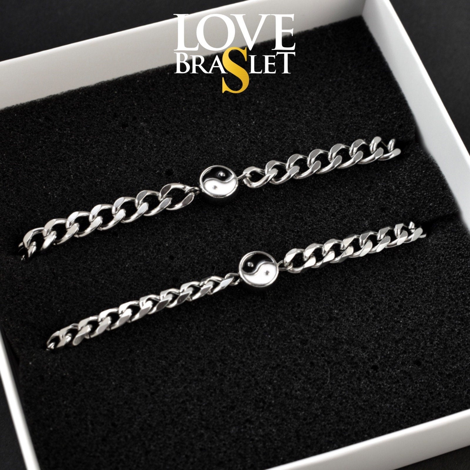 Yin - Yang collection of Couples Bracelets and Couples Necklace, Gift for Couples, Gift for Her, Gift for Him, magnetic bracelet with Yin - Yang - LoveBrasleT - Couple Gift Store