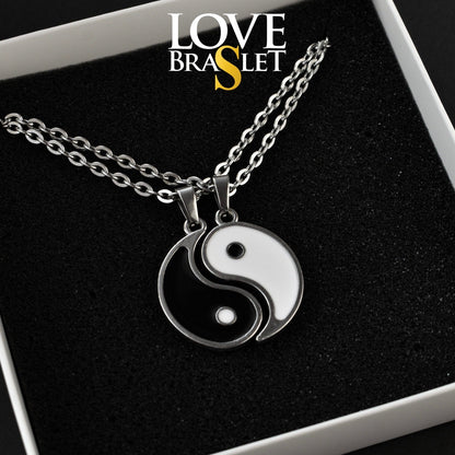 Yin - Yang Couple Necklace, Set of 2 Yin - Yang Pendant, Sun - Moon Matching Necklace, Gift for Couples, Her, Him, His and Hers Necklace, Handmade - LoveBrasleT - Couple Gift Store